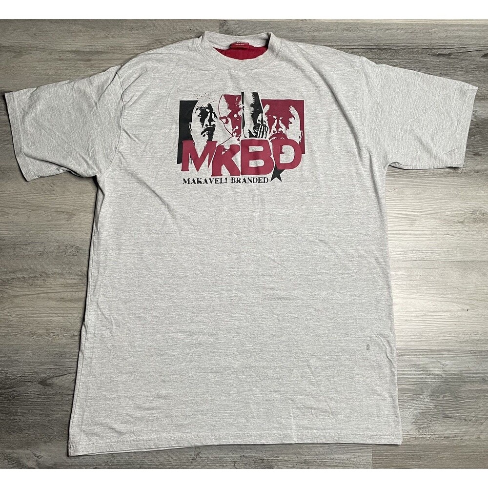 Vintage 2Pac Shirt Mens XL Gray MKBD Graphic Makaveli Branded Hip Hop Y2K